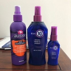 It's a 10 and Aussie leave-in conditioners